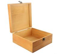 Spelonify Caja de almacenamiento de madera, con cerradura, baúl de madera de pino, artesanía hecha a mano, caja de suministro, caja de recuerdo, gran capacidad, contenedor organizador, escritorio