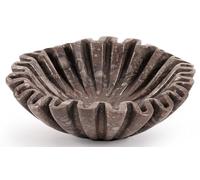 SPESHSTONES Cuenco de mármol con volantes de 8 pulgadas, hecho a mano, decorativo, para encimera de cocina, entrada y centro de mesa, cuencos festoneados de piedra para dulces, anillos, regalos y