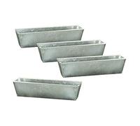 Spetebo 4 maceteros de zinc para paletas euro de plata, macetero para balcón, macetero