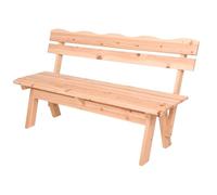 Spetebo Banco de jardín de madera maciza de 3 plazas con respaldo - 150 x 62 cm - Banco de madera resistente a la intemperie 200 kg - Banco de madera rústica para jardín, banco de parques, muebles de