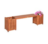 Spetebo Banco de madera de acacia con jardinera integrada - 150 x 40 cm - Banco de jardín con maceta de madera FSC - Banco para flores, banco de parques, banco de madera con macetero, muebles de