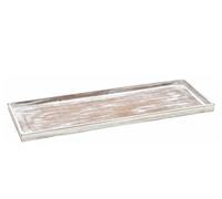 Spetebo Bandeja de madera vintage shabby blanca - 50 x 17 cm - Bandeja decorativa para velas rectangular - Decoración de mesa para Navidad arreglos boda velas