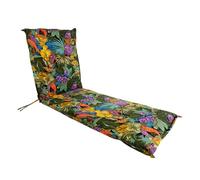Spetebo Cojín acolchado para tumbonas, 195 x 60 cm, Cojín alargado de exterior, Colchón tumbona, Universal para tumbonas de jardín, con flores tropicales coloridas
