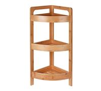 Spetebo Estantería esquinera de bambú para cuarto de baño con 3 estantes, de madera
