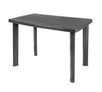 Spetebo Mesa de jardín de plástico, 100 x 72 cm, color antracita, mesa de camping rectangular de diseño clásico, mesa de balcón o camping Oudoor para exteriores