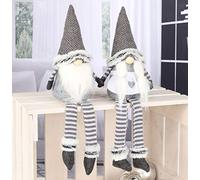 Spetebo - Set de duendes navideños de 2 piezas (hombre y mujer) - Duende sentado 44 cm decoración tiempo de Navidad