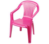 Spetebo Silla de jardín infantil de plástico - rosa - robusta silla apilable para niños pequeños - Silla monobloque silla infantil, silla de juegos, asiento apilable para exterior