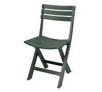 Spetebo Silla plegable de plástico de 80 x 45 cm, color verde bosque, para jardín y balcón, silla plegable para jardín, balcón, terraza