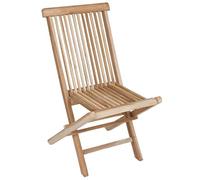 Spetebo Silla Plegable de Teca Natural Exclusiv - 90 x 50 cm - Silla de jardín Plegable de Madera de Teca sin Tratar - Silla de jardín de Madera balcón terraza Plegable