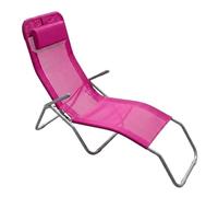 Spetebo Tumbona de jardín con almohada, fucsia, 190 cm | Tumbona reclinable para sauna