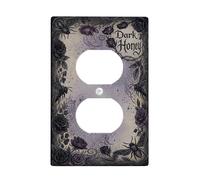 Spider Duplex - Placa de pared para pared, diseño gótico vintage con red de rosas para Halloween, plástico negro, tamaño estándar, placas de pared para enchufes eléctricos para el hogar, sala de estar