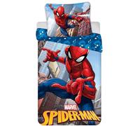 Jerry Fabrics Juego de cama Spiderman reversible con funda almohada y edredón 135/140x200 cm azul