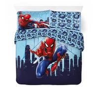 Spiderman - Juego de funda nórdica de algodón doble, reversible, 240 x 220 cm, 2 fundas de almohada de 65 x 65 cm, 100% algodón (juego de Spiderman)