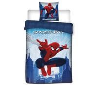 Spiderman Web Funda Nórdica Cama 90 140x200 + Funda Polialgodón | Ropa de cama reversible | Polialgodón secado rápido Oeko-Tex | Marvel oficial | Niño | Regalo | Lavable a máquina