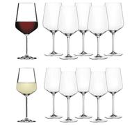 Spiegelau Copas de vino tinto y blanco, copas de vino modernas con tallo, cristalería elegante para cenas, accesorios de carrito de bar en casa, artículos esenciales de alojamiento y regalos de boda