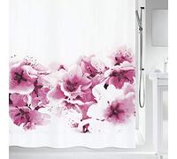Spirella 10.15174 Amanda - Cortina de Ducha de Tela (180 x 200 cm), Color Blanco y Rosa