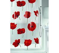Spirella 1042344 Poppy Cinnabar - Cortina para Ducha (180 cm x 200 cm)