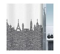 Spirella 120 x 200, Negro colección Urban, Cortina de Ducha Textil, 100% Polyester