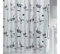 Spirella 180 x 200, colección Zebi, Cortina de Ducha Textil, 100% Polyester, Negro/Blanco, 10.40502