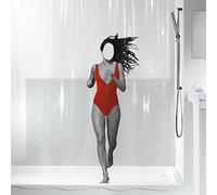 Spirella 180 x 200, Rojo colección Dana, Cortina de Ducha Textil, 100% Polyester, PEVA