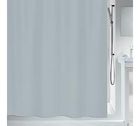 Spirella 240 x 200, colección Primo, Cortina de Ducha Textil, 100% Polyester, Gris, Plateado