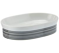 Spirella Accesorio SOBREMESA Opera Oval PORTAOBJETOS White/BLAC 1206724, Blanco, Estandar