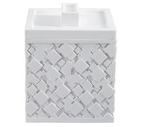 spirella Agda - Dispensador de almohadillas de algodón para maquillaje y joyas (poliresina, dispensador de almohadillas de algodón, pequeño dispensador de bastoncillos de algodón, con tapa)
