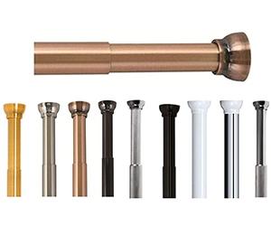 Spirella, Barra para Cortina de Ducha o Bañera Extensible sin Taladrar en Aluminio, Modelo Kreta, Resistente a Rayones, Fijación Telescópica Extensible a voluntad, 75-125 cm, Marrón