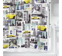 SPIRELLA colección Big Apple, Cortina de ducha textil 180 x 200, 100% polyester, Multicolor