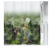Spirella 180 x 200, Verde colección Jungle, Cortina de Ducha Textil, 100% Polyester