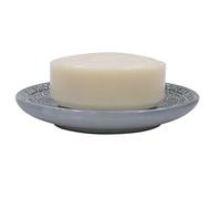 Spirella colección Relief, Bandeja para Pastilla de jabón Ø10,3x1,7 cm, Porcelana, Gris