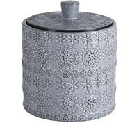 Spirella colección Relief, Contenedores Ø9,3x11 cm (0,42 L), Porcelana, Gris, (0.42 L)