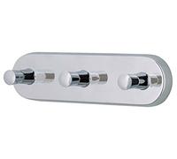 Spirella colección Sidney, Gancho Auxiliar Porta-Toallas Triple 16,5x4, Metal Cromado Inoxidable y Porcelana, Blanco, 16.5X4