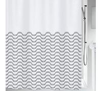 Spirella colección Vagues, Cortina de Ducha Textil 180 x 200, 100% Polyester, Negro