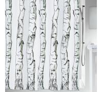 Spirella colección Wood , Cortina de ducha textil 180 x 200, 100% polyester, Negro