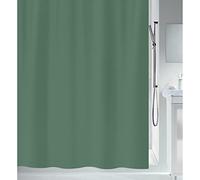 Spirella Cortina de Ducha antimoho, antibacteriana, Lavable, Impermeable, poliéster, 120 x 200 cm, Color Verde Oscuro
