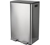 Spirella - Cubo de basura de cocina de 60L (2x30L) de capacidad con pedal - Modelo Aliya - Acero inoxidable cepillado - Tapa de cierre suave - Cubos extraíbles - Asas laterales - Diseño moderno - Inox