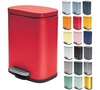 Spirella, cubo de basura "Venecia" - rojo - 5 litros - metal - 21 x 30 cm