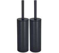 Spirella ESCOBILLA DE BAÑO con Soporte DE Acero Inoxidable Akira Negro Mate (Paquete de 2)
