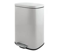Spirella - Papelera de Baño con Pedal Modelo Modelo Akira - Acero Inoxidable de Alta Gama - Cierre Silencioso Easy-Close - Fácil de Limpiar - Color Blanco Mate - 30L