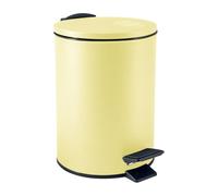 Spirella - Papelera de pedal Adelar - Acero mate - Cierre lento y silencioso - Revestimiento antihuellas - Diseño moderno y elegante - Amarillo mate - 3 L