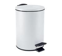 Spirella - Papelera de pedal Adelar - Acero mate - Cierre lento y silencioso - Revestimiento antihuellas - Diseño moderno y elegante - Blanco mate - 3 L
