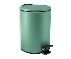 Spirella - Papelera de pedal Adelar - Acero mate - Cierre lento y silencioso - Revestimiento antihuellas - Diseño moderno y elegante - Verde mate - 3 L