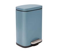Spirella - Papelera de pedal AKIRA para baño - Acero inoxidable - Cierre silencioso y fácil de cerrar - Azul mate - 5 L