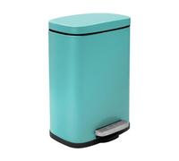 Spirella - Papelera de pedal AKIRA para baño - Acero inoxidable - Cierre silencioso y fácil de cerrar - Azul turquesa - 5 L