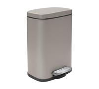 Spirella - Papelera de pedal AKIRA para baño - Acero inoxidable - Cierre silencioso y fácil de cerrar - Color topo mate - 12 l