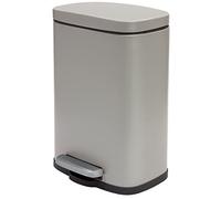 Spirella - Papelera de pedal AKIRA para baño - Acero inoxidable - Cierre silencioso y fácil de cerrar - Color topo mate - 5 l