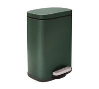 Spirella - Papelera de pedal AKIRA para baño - Acero inoxidable - Cierre silencioso y fácil de cerrar - Verde oscuro mate - 5 l