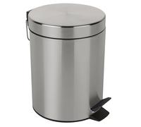 Spirella - Papelera de pedal de acero SYDNEY - Diseño moderno - Fácil apertura - Cubo interior extraíble - Accesorio para baño o cocina - Acabado cepillado - 5 L
