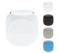 Spirella - Papelera para cosméticos - Contenedor de residuos de baño - 1 litro con tapa giratoria - Blanco